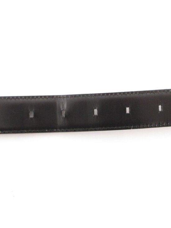 Bvlgari Belt Smooth Leather Square Buckle Logo 110 44 Black